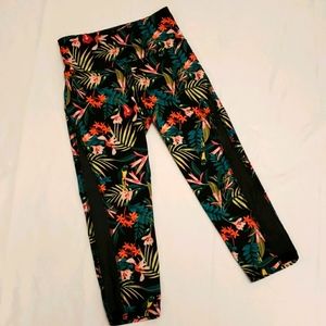 Old Navy Active Leggings Tropical Bird Black Women's S Small
